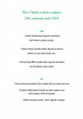 Menu Apicius - Le menu