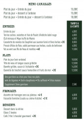 Menu Canailles - Les entrées, plats et desserts, ...