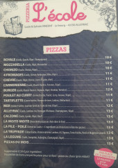 Menu L'ecole - Les pizzas suite