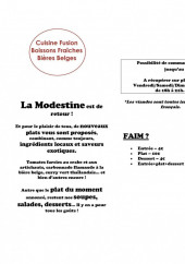 Menu La Modestine - La carte