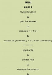 Menu Le Chatiague - menu 25,00€ et menu enfant