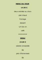 Menu Le Chatiague - Menu du jour