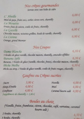 Menu Chez Lôrette - Les crêpes gourmandes, coupes glacées et gaufres ,..