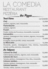 Menu La Comedia - Les pizzas