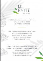 Menu Le Patio - La carte