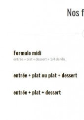 Menu L’Estaminet - Les formules