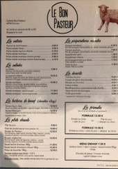 Menu Café le bon pasteur - Les menus