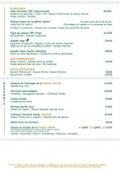 Menu Canopée - Les plats et desserts