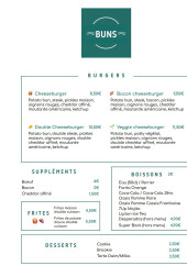 Menu Food Labo - Les burgers, desserts, ...