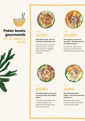 Menu Heiko - Poke bowl - Les pokés bowls gourmands