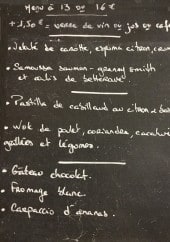 Menu Le Bouchon - Exemple de menu