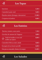 Menu Le bouillon du commerce - Les entrées, tapas et salades