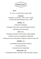 Menu Manoir de Procé - Menu, à partager, entrées,...