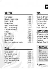 Menu Melbourne - Les boissons