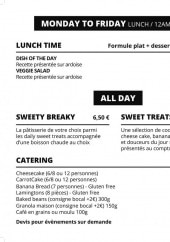 Menu Melbourne - Les plats et desserts