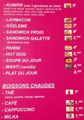 Menu Patate house - Les snacks, boissons et desserts