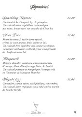 Menu Ruin Bar Bouffay - Les signatures