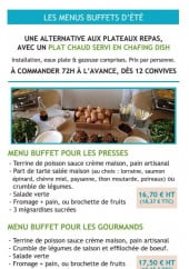 Menu Un Coin de Prairie - Les menus buffets d' été