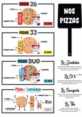 Menu La bonne pate - Les pizzas et menus