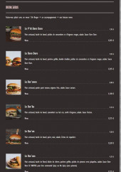 Menu Dare Dare - Les burgers