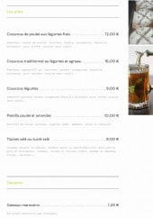 Menu À la marocaine - Plats et desserts 
