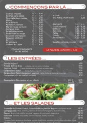 Menu L'Atelier - Commencer, entrées, salades,...