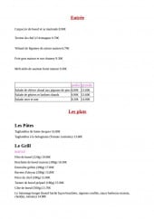 Menu Le Saintonge grill - Les entrées et plats