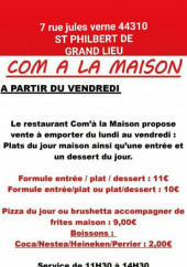 Menu Com à la Maison - Exemple de menu