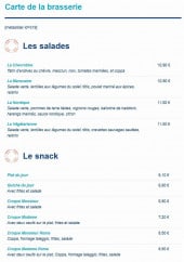 Menu Bistrocéan - Salades et snack