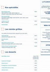 Menu Bistrocéan - Spécialités, viandes grillés et desserts 