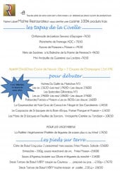 Menu La civelle - Les tapas, les entrées ...