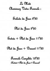Menu Le Canon a Pat - Exemple de menu
