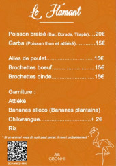 Menu Le Flamant - Les menus