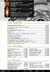 Menu Le Poussin Rouge - Les apéritifs, cocktails et bières,...