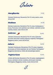Menu Jularo - Les pizzas