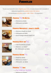 Menu KA Coffee Shop - Les formules