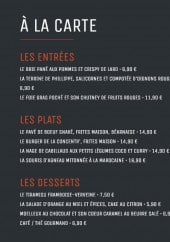 Menu La Concentr' - Entrées, plats et desserts