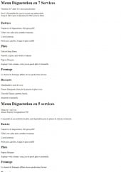 Menu Le Montaigu - Menu dégustations