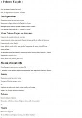 Menu Le Montaigu - Poisson exquis et menus