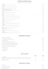 Menu Grill & Cow - Pizzas, desserts, glaces,...