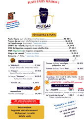 Menu Millibar - Les plats faits maison