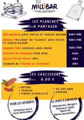 Menu Millibar - Les planches à partager
