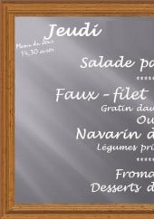Menu Brasserie du Parc - Exemple de menu du jour