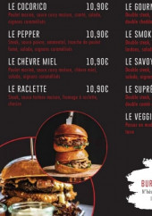 Menu Food factory - Les burgers