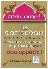 Menu Le Rajisthan - Carte et menu Le Rajisthan, Orléans 