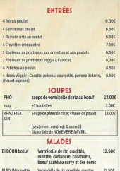 Menu Yensabai - Les entrées, pates et salades,...