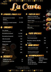 Menu Chez La Bourgeoise - Les plats, grillades et desserts, ...
