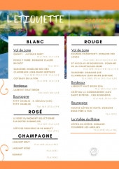 Menu L'Étiquette - La carte des vins