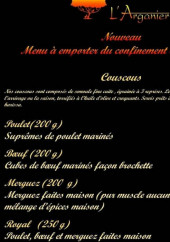 Menu L'Arganier Beaugency - Les couscous