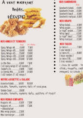 Menu Gst  Hot Chicken - Les assiettes, menus enfants et sandwichs,...